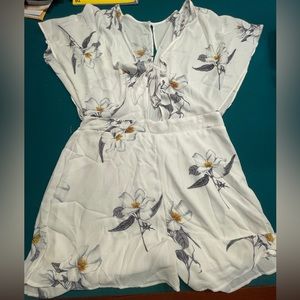 White Floral Romper